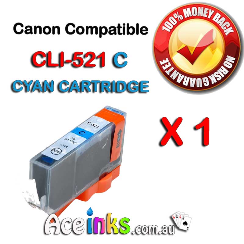 Compatible Canon CLI-521C Cyan Single